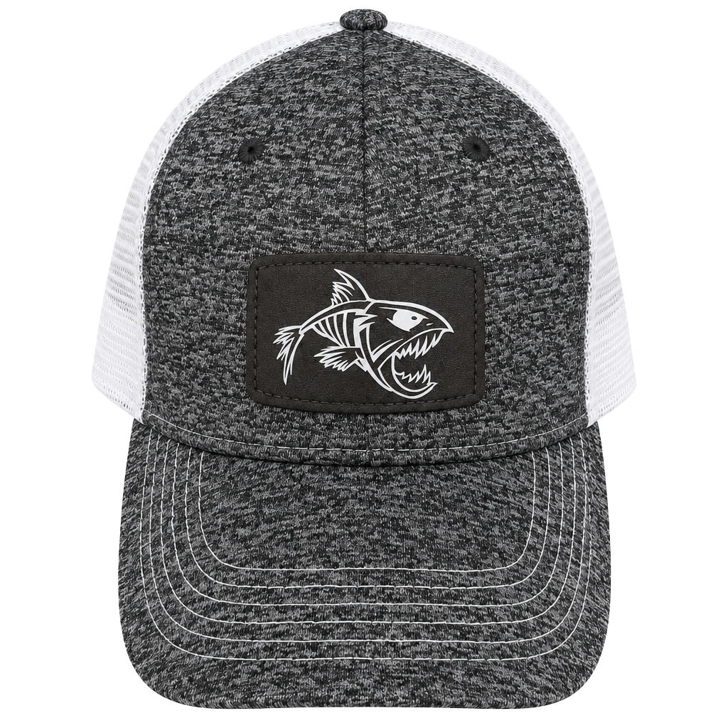Fish bones heather with patch Trucker Hat 1