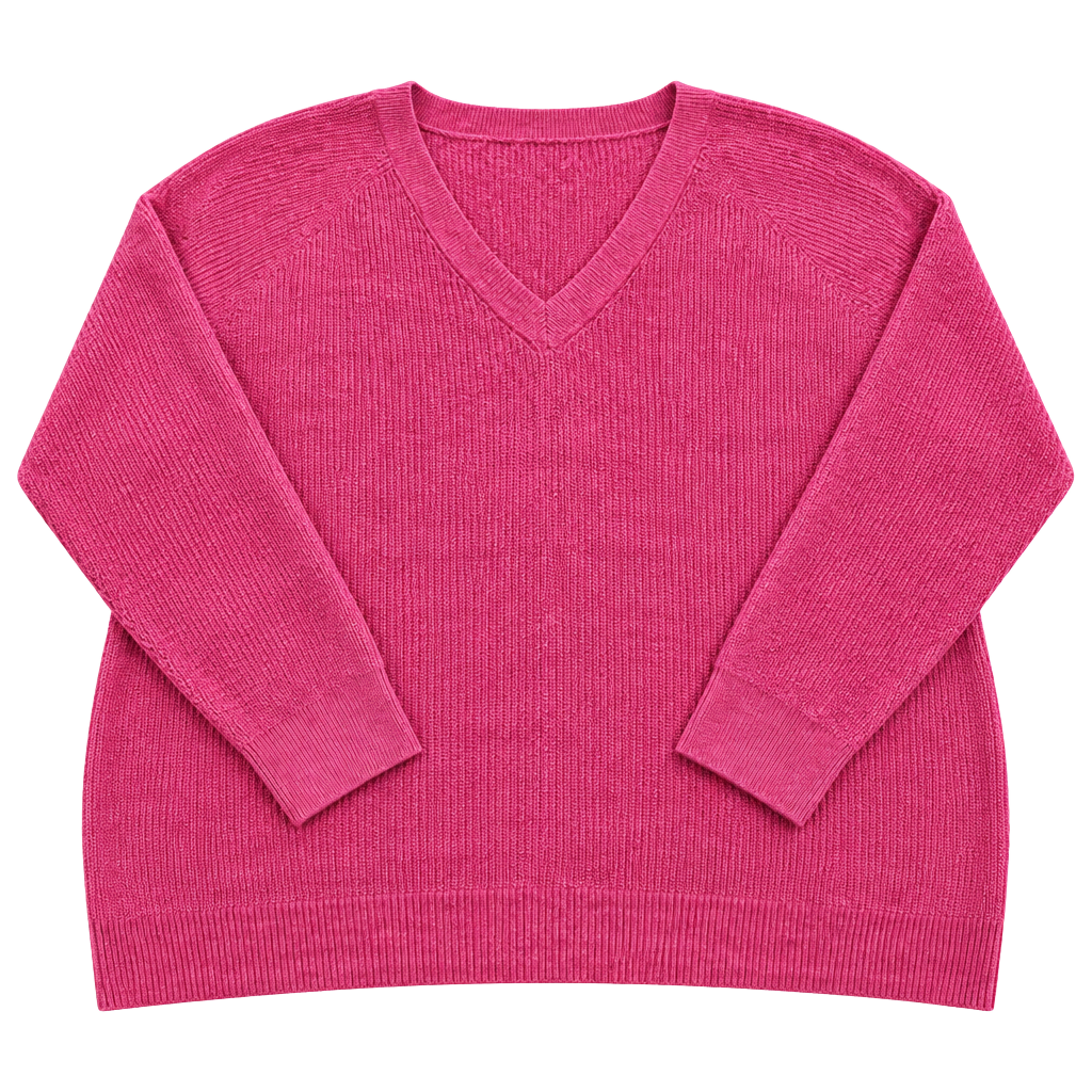 Old Navy V-Neck Sweater Size XXL Pink Ribbed 1