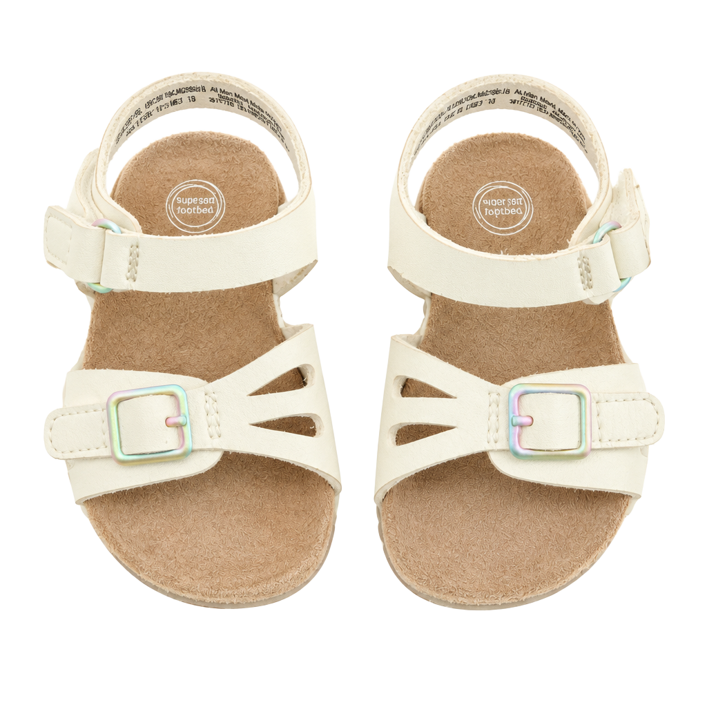 Wonder Nation Sandals Baby Size 3 White Leather 1