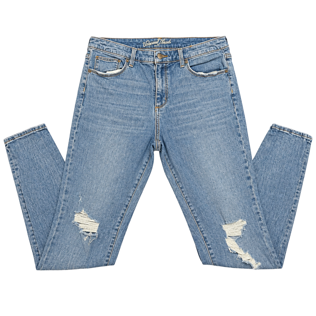 Universal Thread Distressed Skinny Ankle Jeans Size 16/33R Blue Denim 1