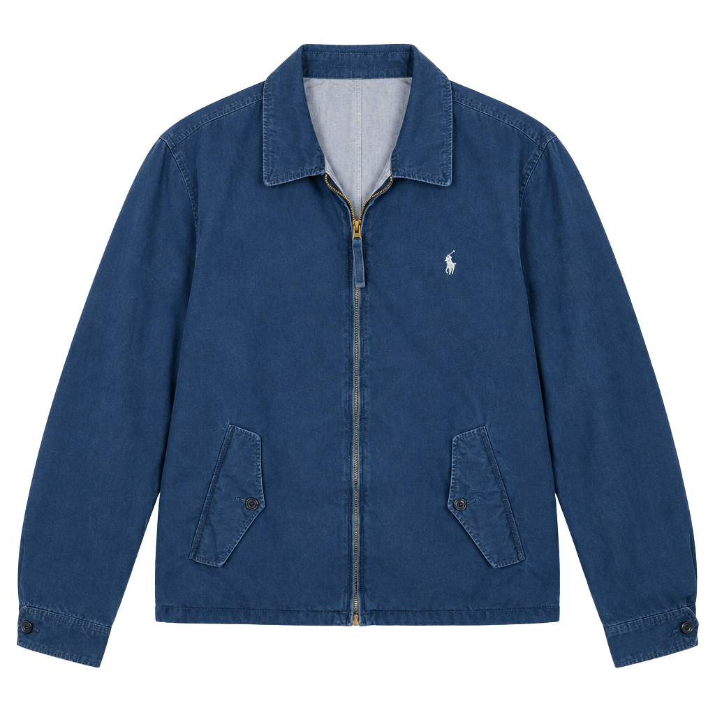 Vintage Polo by Ralph Lauren Reversible Jacket XL Blue Gray Cotton 1