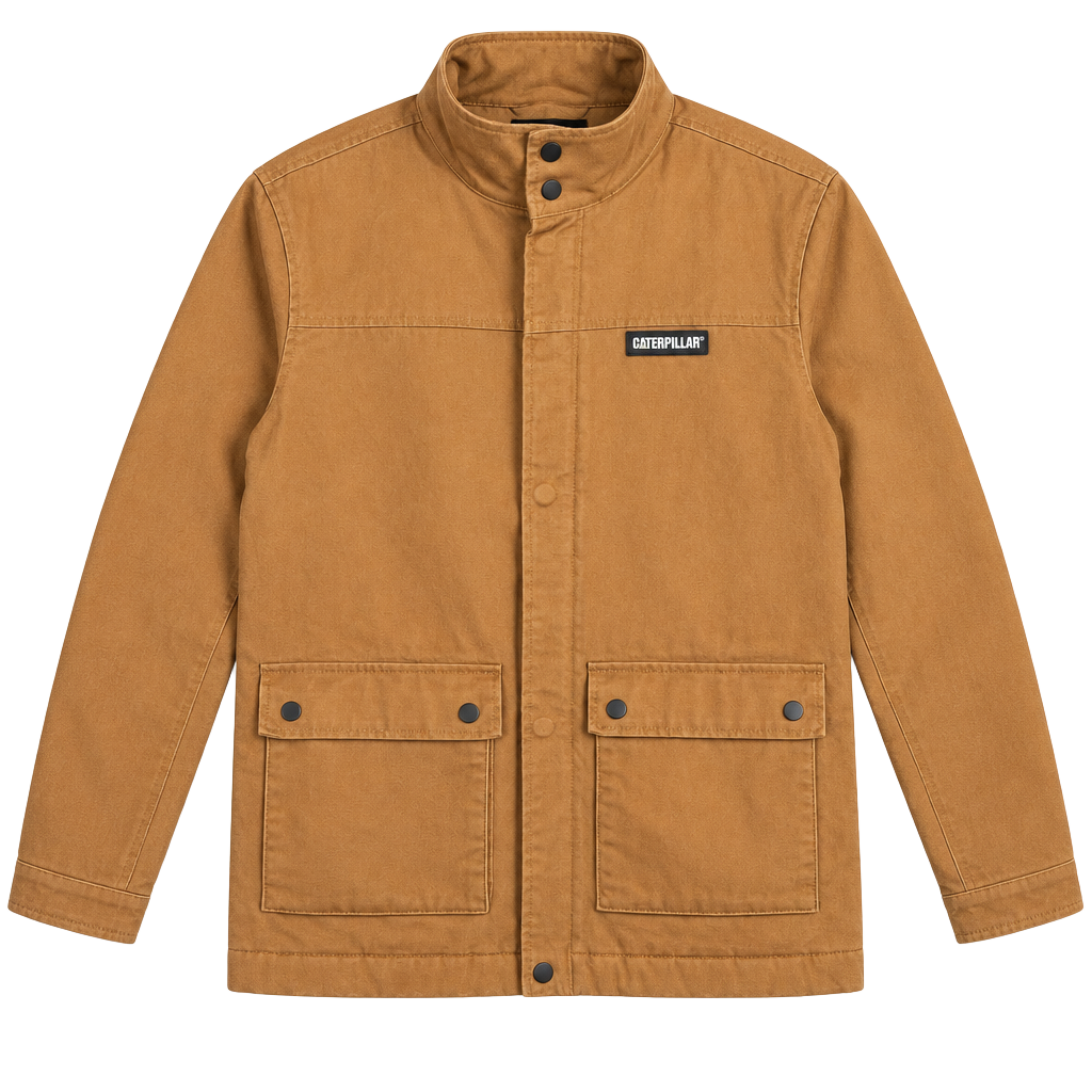 Caterpillar Sherpa Lined Jacket Size M Brown Cotton Workwear 1