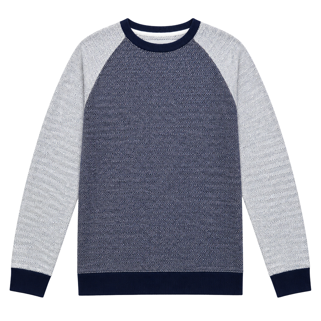 Sovereign Code Crewneck Sweater Herringbone Gray Black Size XL 1