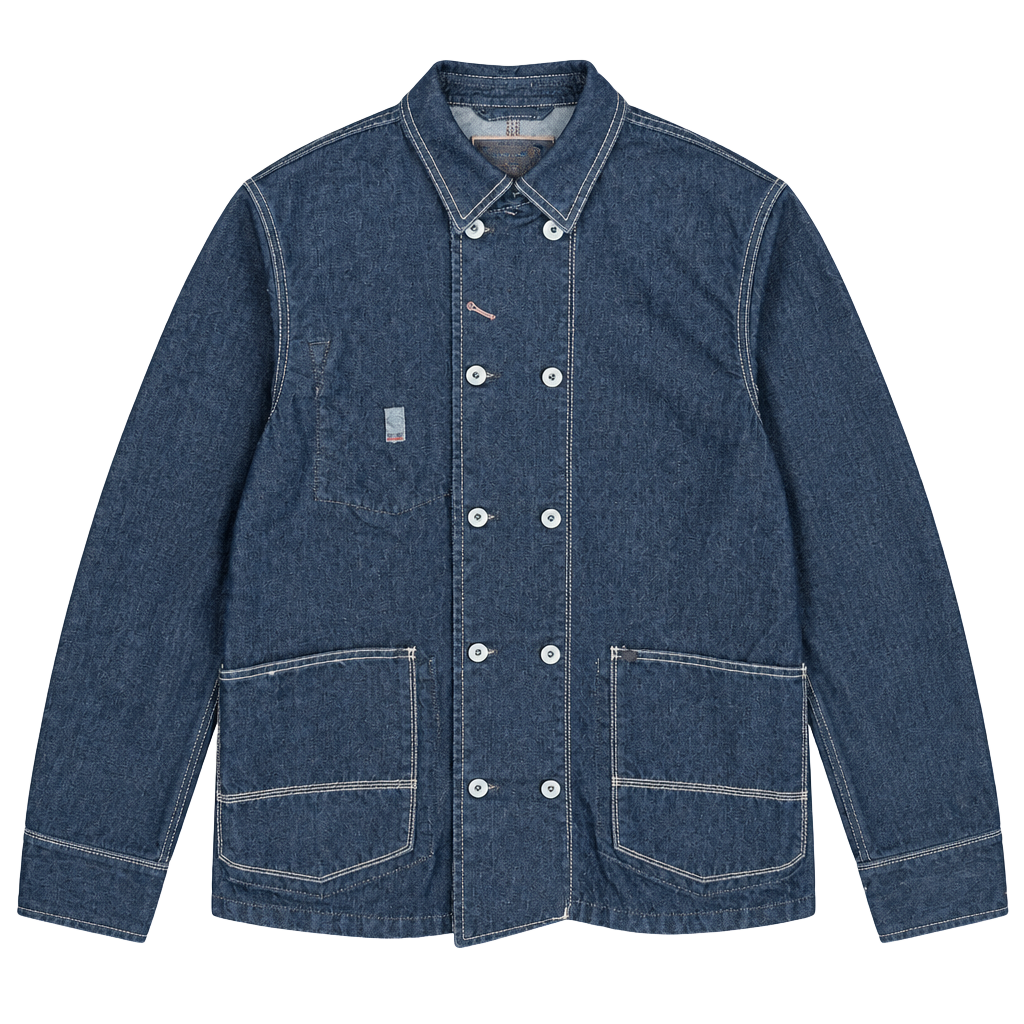 Vintage Diesel Denim Double-Breasted Jacket Size L Blue Workwear 1