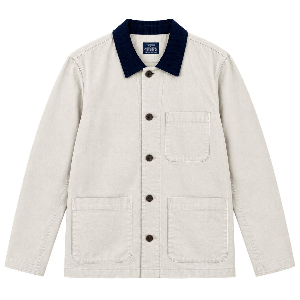 J.Crew Authentic Outerwear Barn Jacket Size M Navy Corduroy Collar 1
