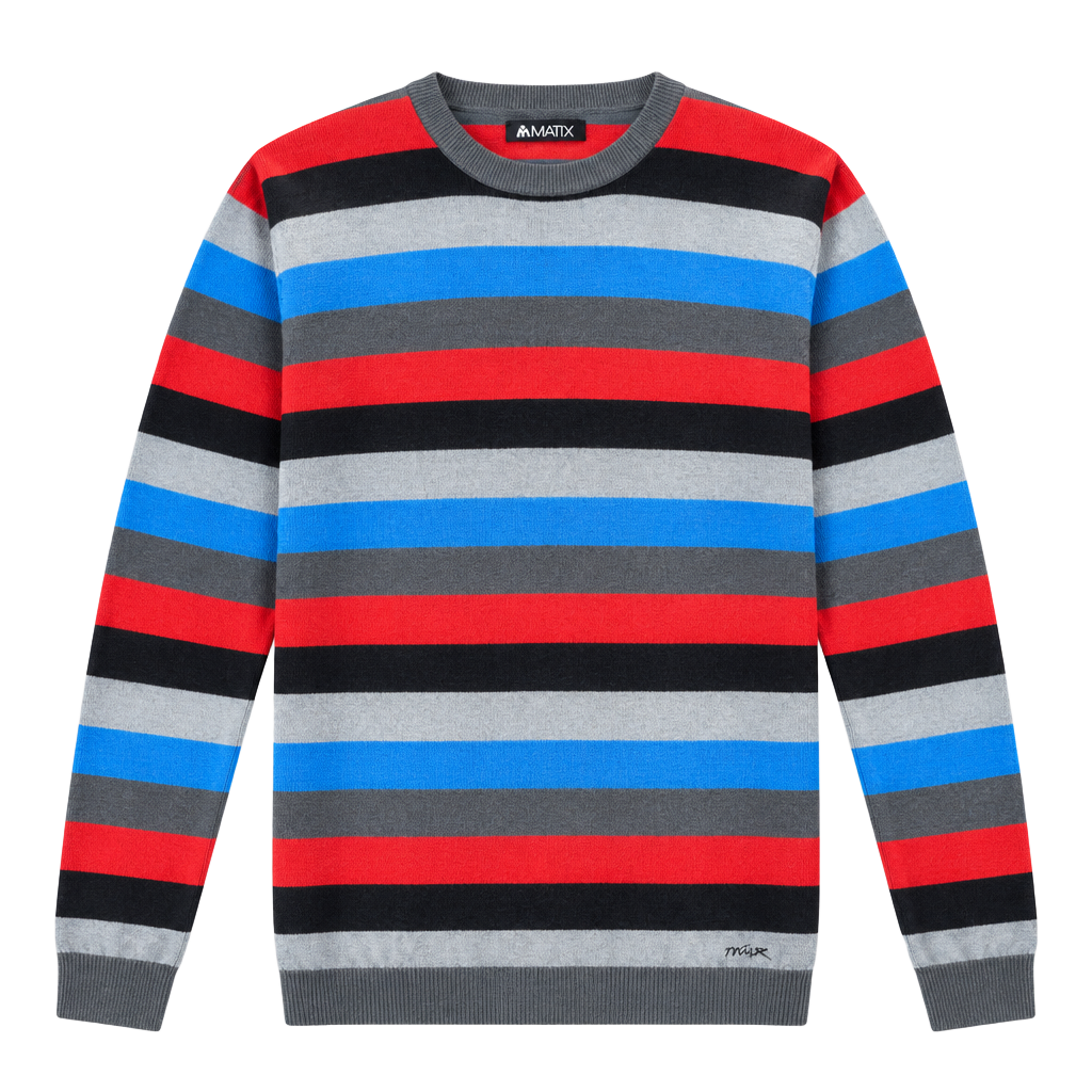 Matix Marc Johnson Sweater Size L Striped Knit Pullover 1