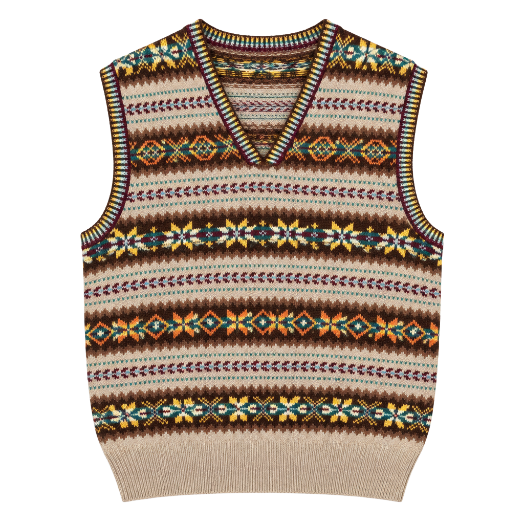Polo Ralph Lauren Fair Isle Cotton Cashmere Sweater Vest VTG 90’s Size M 1