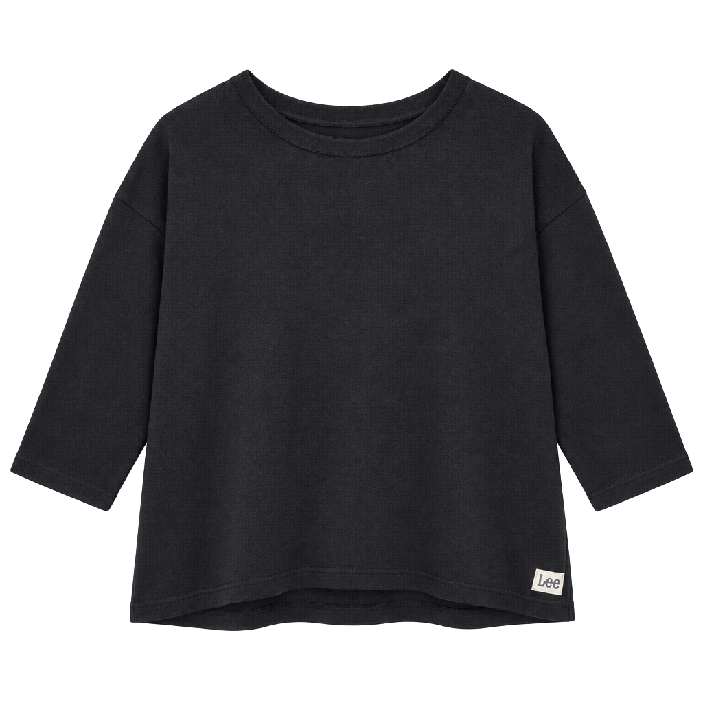 Lee Black 3/4 Sleeve Crop Top Size XL 1