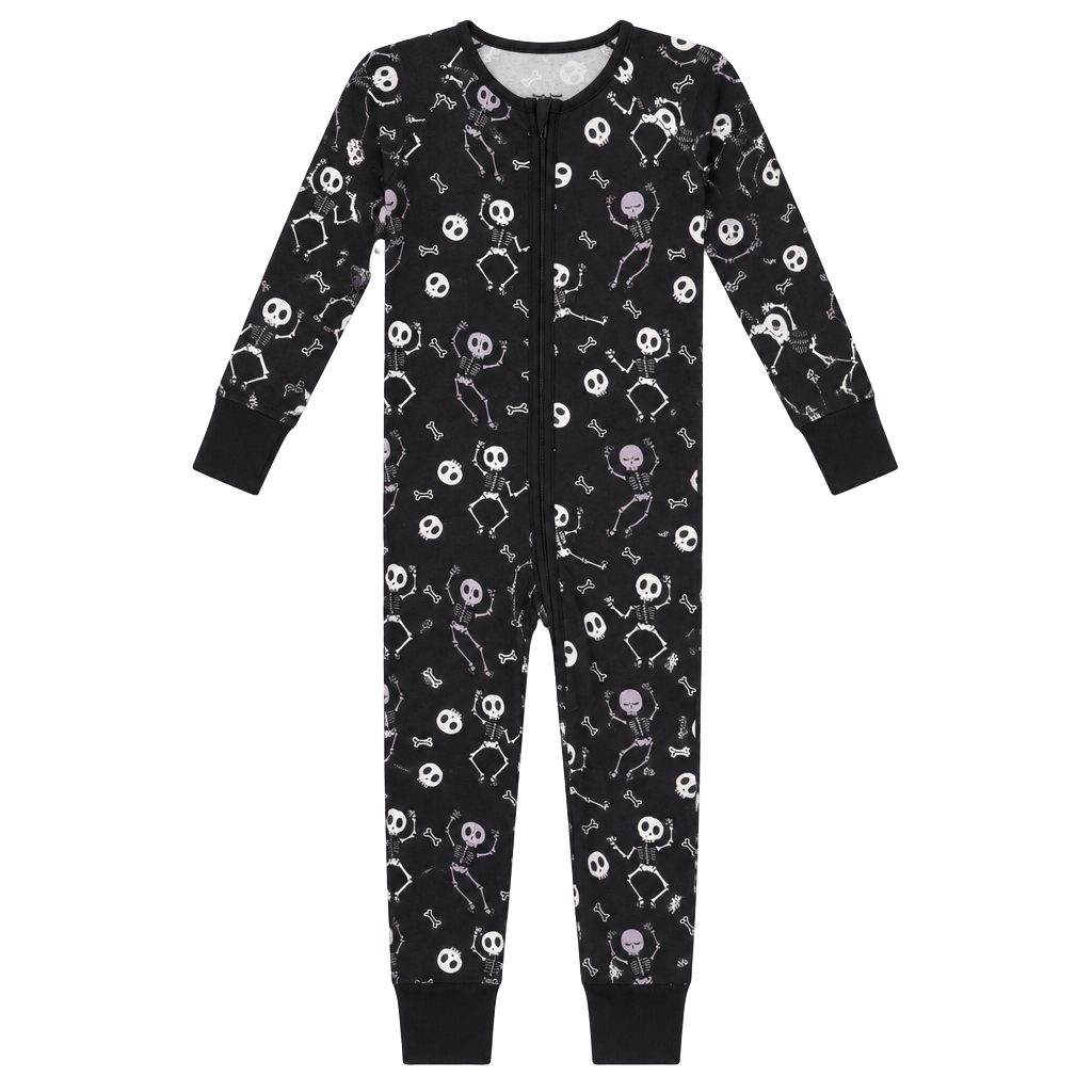 Little Sleepies Skeleton Zippy Size 6-12 Months Black Dancing Skeletons 1