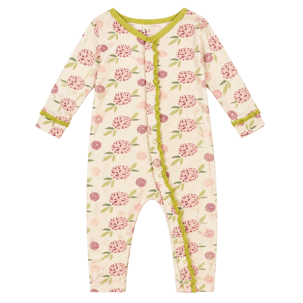 Kickee Pants Size 18-24 Months Floral Bamboo Pajamas with Grippy Soles 1