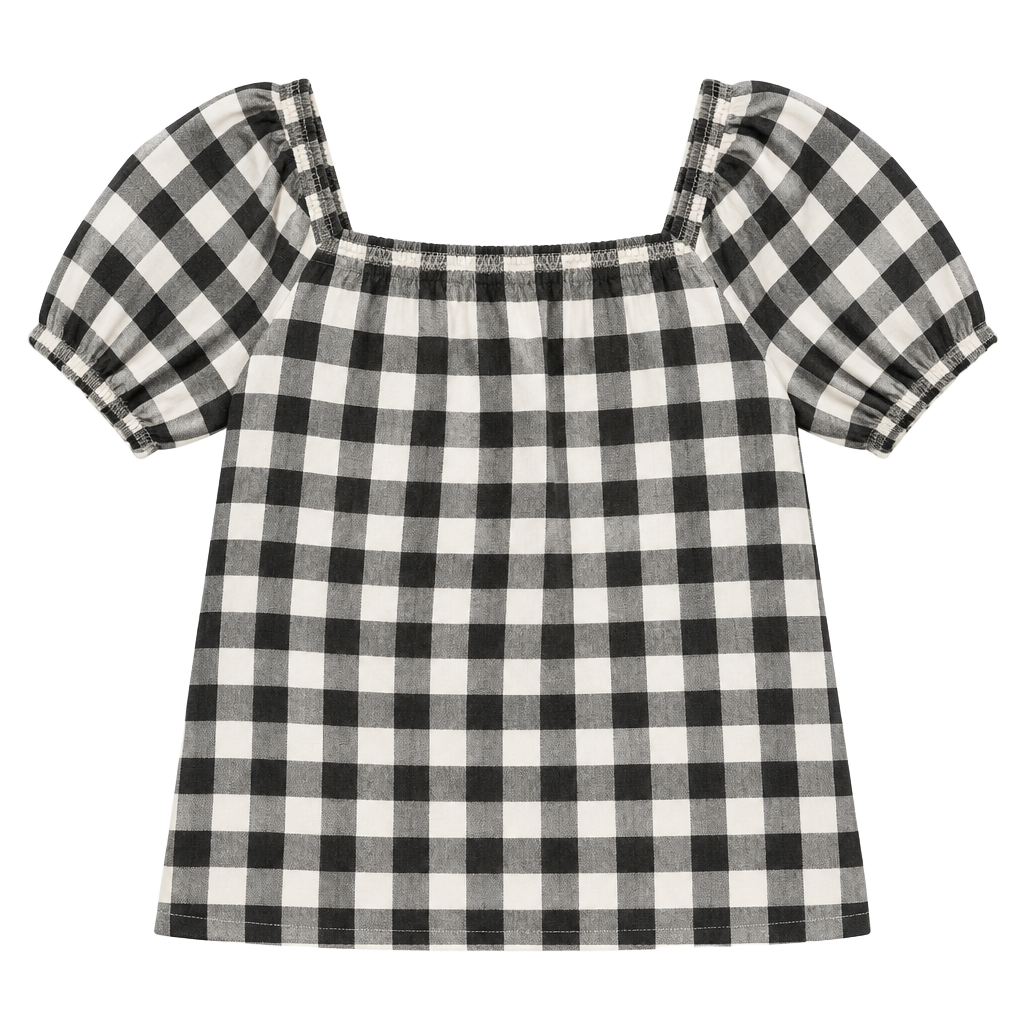 Spearmint Love Black and White Checkered Long Sleeve Romper 18-24m 1