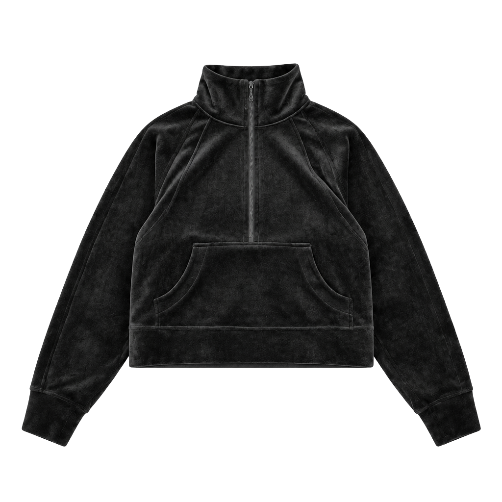 Lululemon Scuba Oversized Funnel Neck Half Zip Velvet Black XS 1