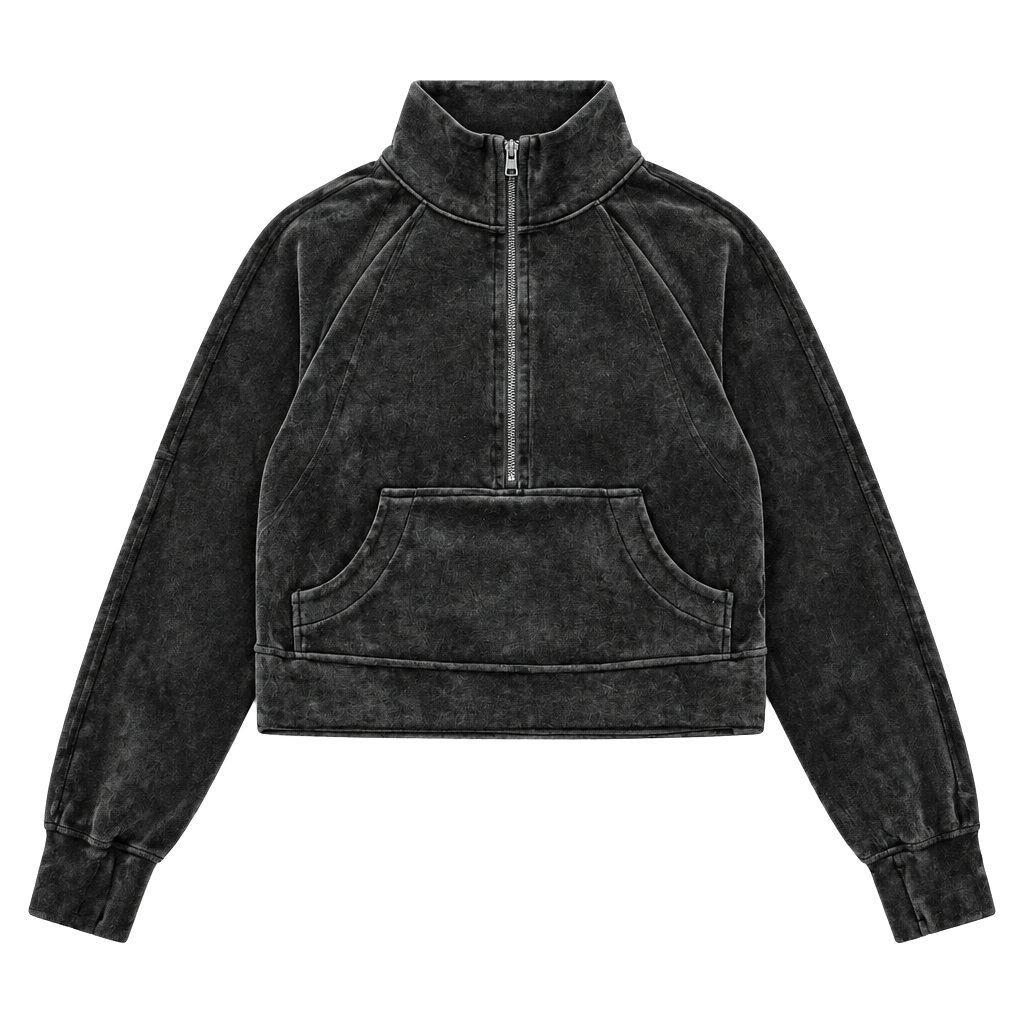 Lululemon Scuba Oversized Funnel Neck Half Zip Velvet Black XS 1