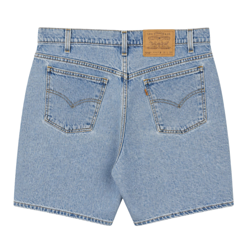 Levi's 550 Relaxed Fit Denim Shorts Size 36 Blue orange tab Jorts 1996 1