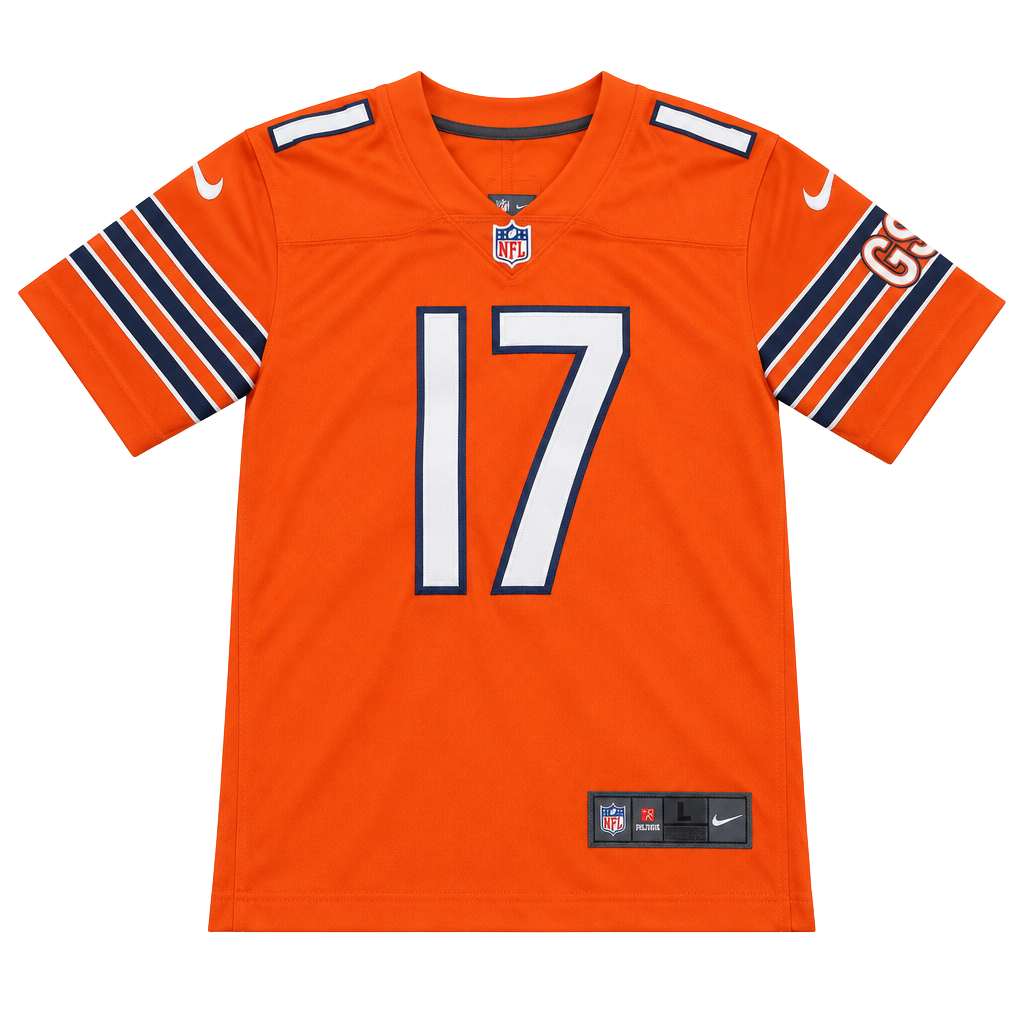 Nike Anthony Miller 17 Chicago Bears NFL Orange Jersey Size S 1