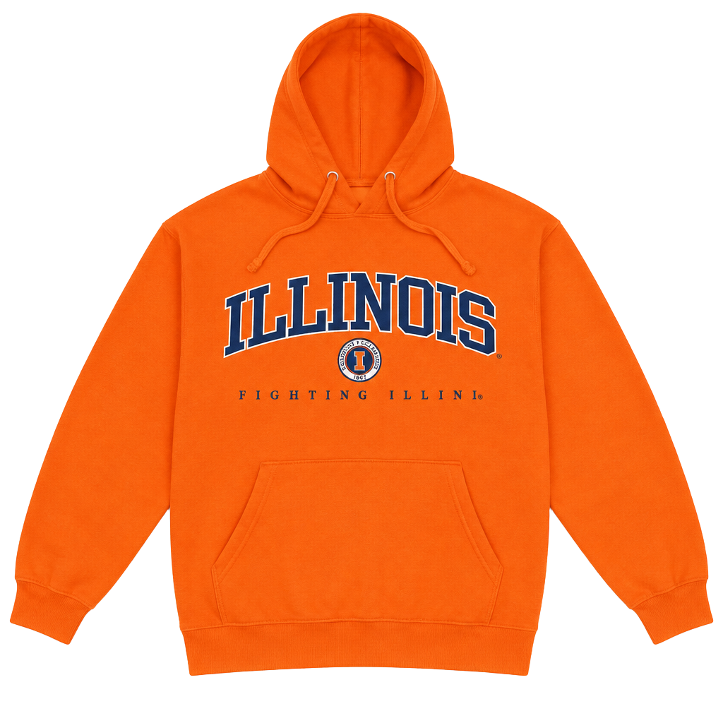 Illinois Fighting Illini Hoodie Size Medium Orange 1