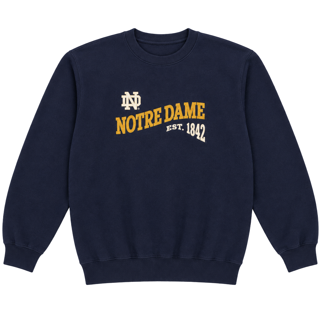 Vintage 90s Crable Sportswear Notre Dame Sweatshirt Navy Blue Crewneck 1