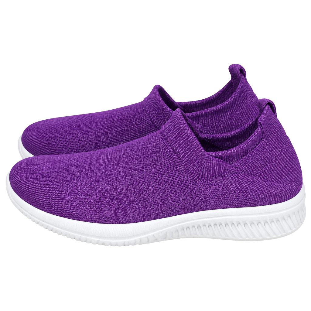 Unbranded Knit Slip-On Walking Sneakers Purple 1