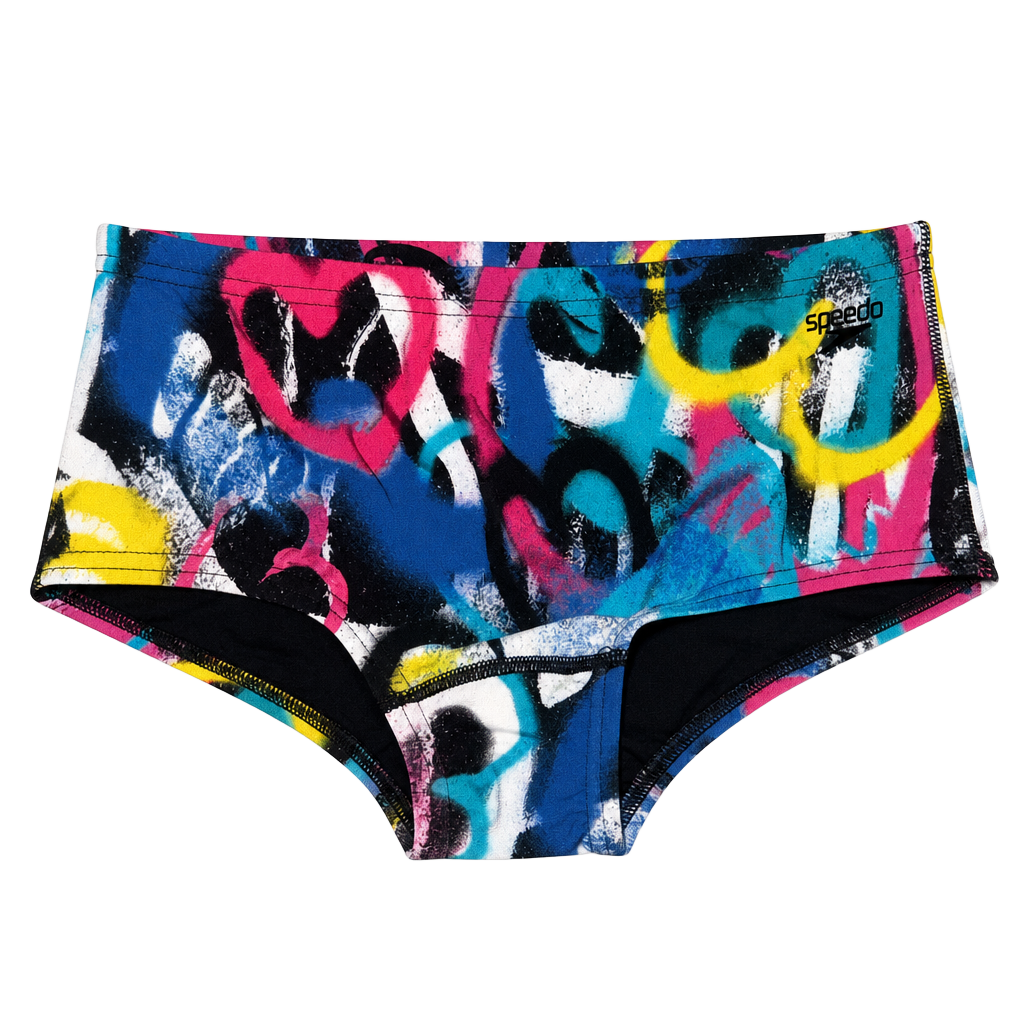 NWT Speedo Men's Printed Brief Swimsuit with Graffiti Heart Print Size 30 1