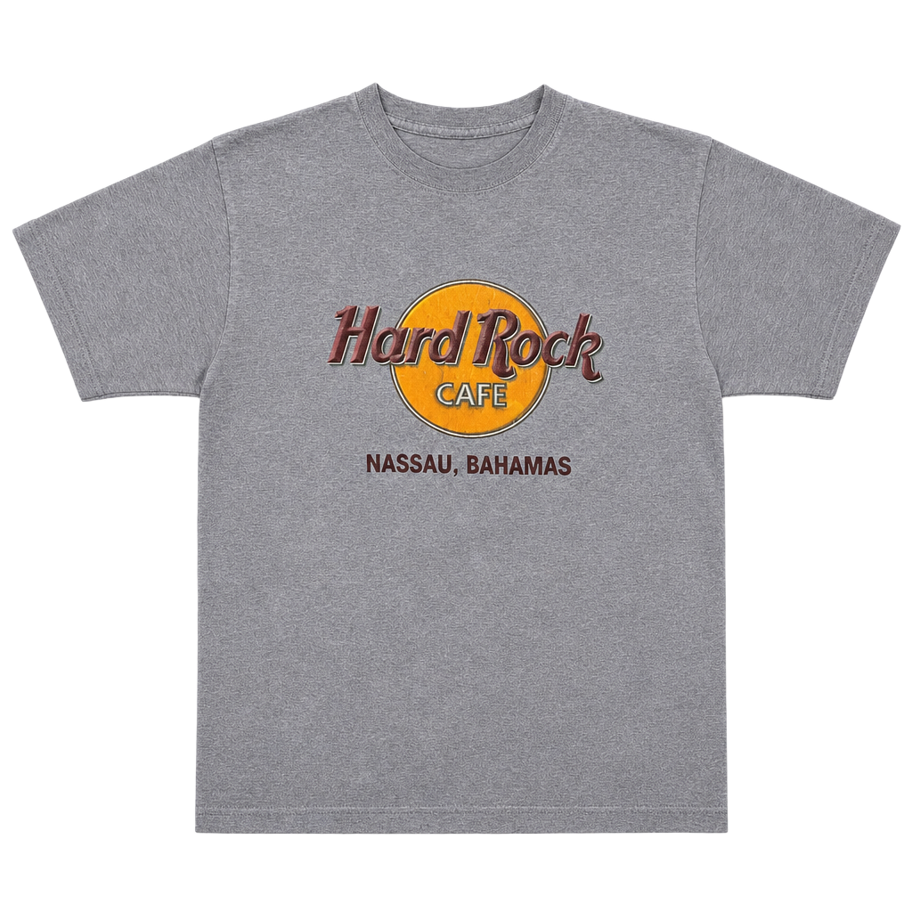 Hard Rock Cafe Nassau Bahamas Graphic Logo T-Shirt Gray 1