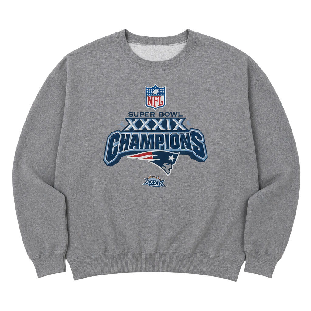 Vintage Jerzees New England Patriots Super Bowl XXXIX Champions Crewneck Sweatshirt 1