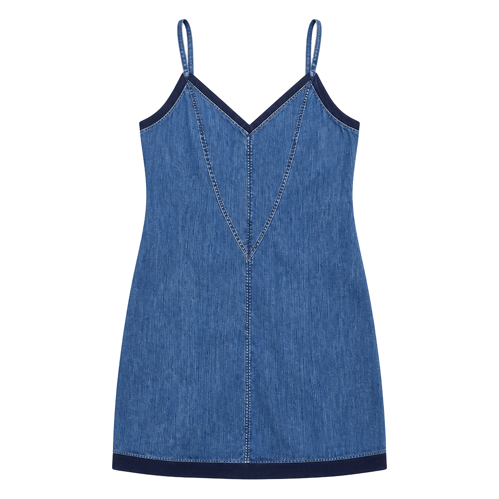 Standards & Practices Mikhail V-Neck Indigo Tencel Denim Bodycon Midi Dress 1