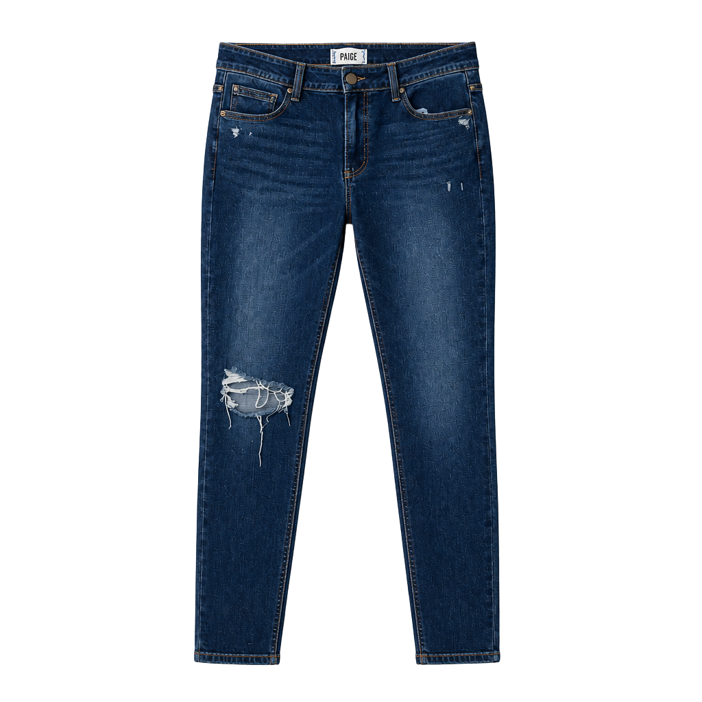PAIGE Brigitte High Rise Slim Boyfriend Distressed Denim Jeans Size 30 1