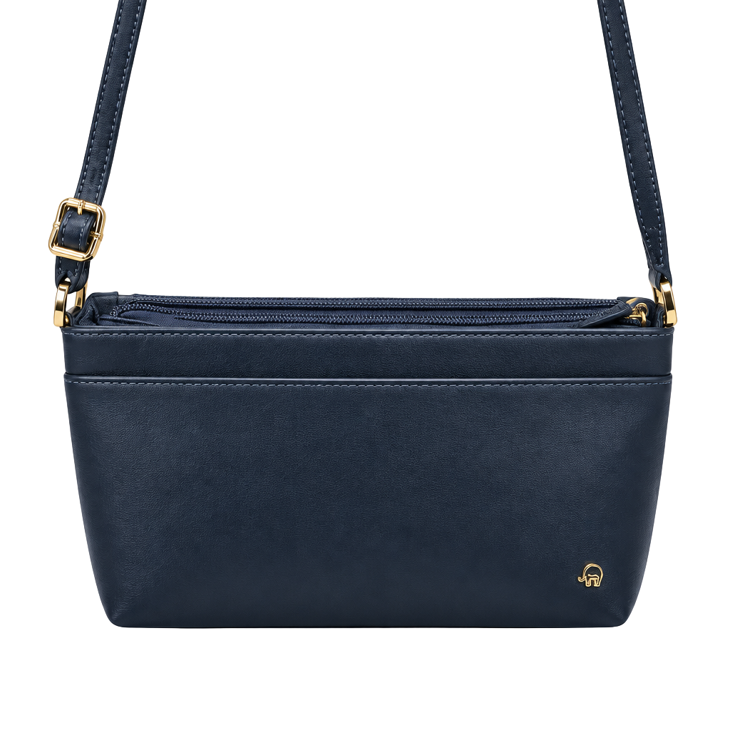 Etienne Aigner Navy Leather Crossbody Shoulder Bag 1