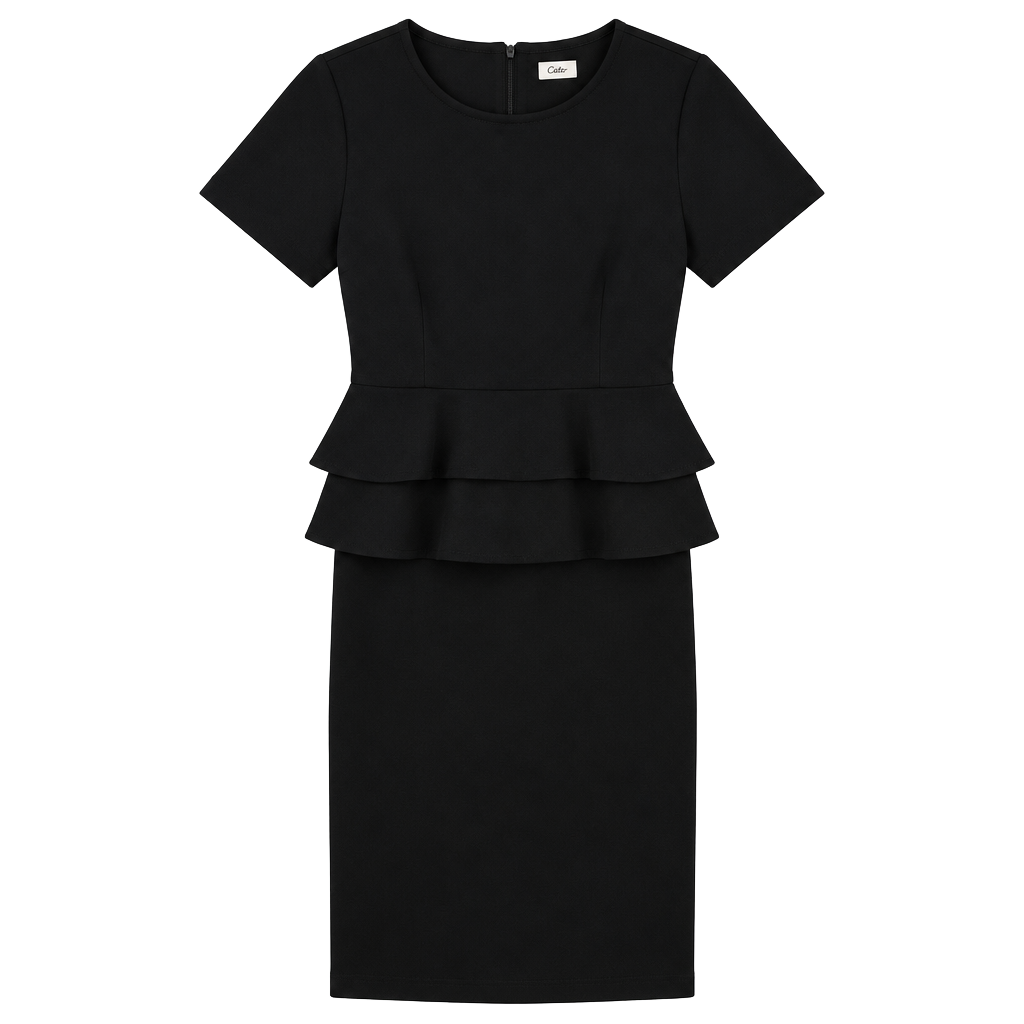 Calvin Klein Peplum Sheath Dress Black Petite 1