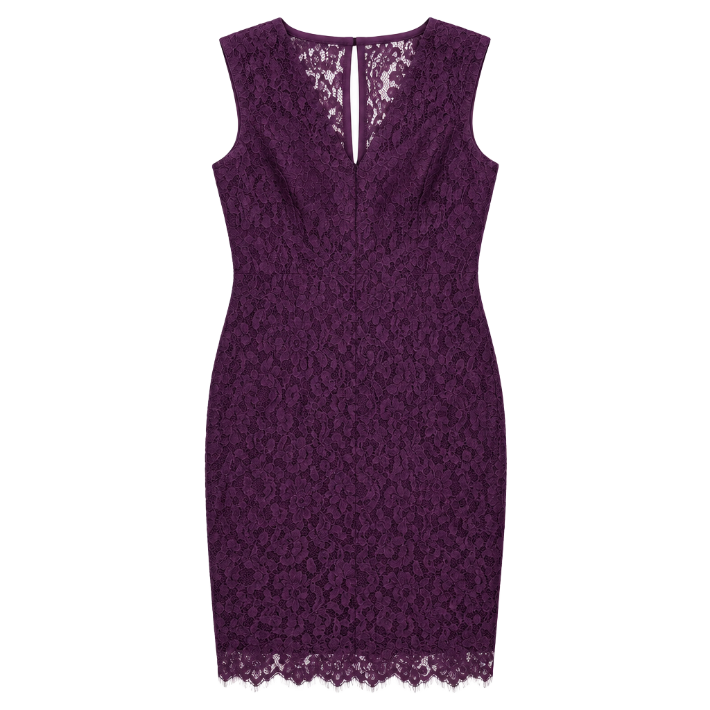 Adrianna Papell Lace Dress Size 10 Plum Purple Cocktail Dress 1