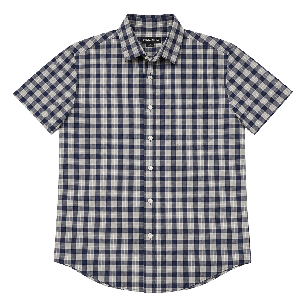 J.Crew Mercantile Flex Plaid Short Sleeve Shirt Size S Blue Gingham 1
