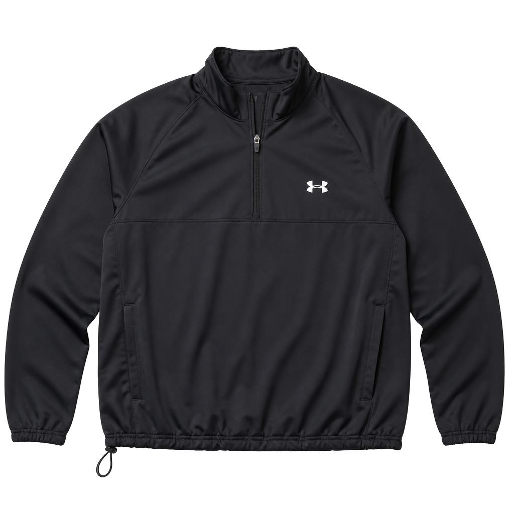 Under Armour Short Sleeve Half Zip Windbreaker Size XXL Black 1