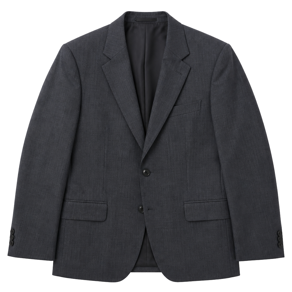 Vito Rufolo Soft Made in Italy Charcoal Gray Zignone Super 100 Wool Two-Button Blazer 1