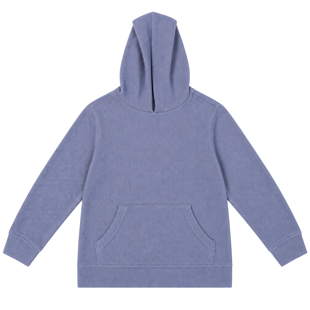 The Children's Place Waffle Thermal Hoodie Size 5/6 Blue (Youth) 1