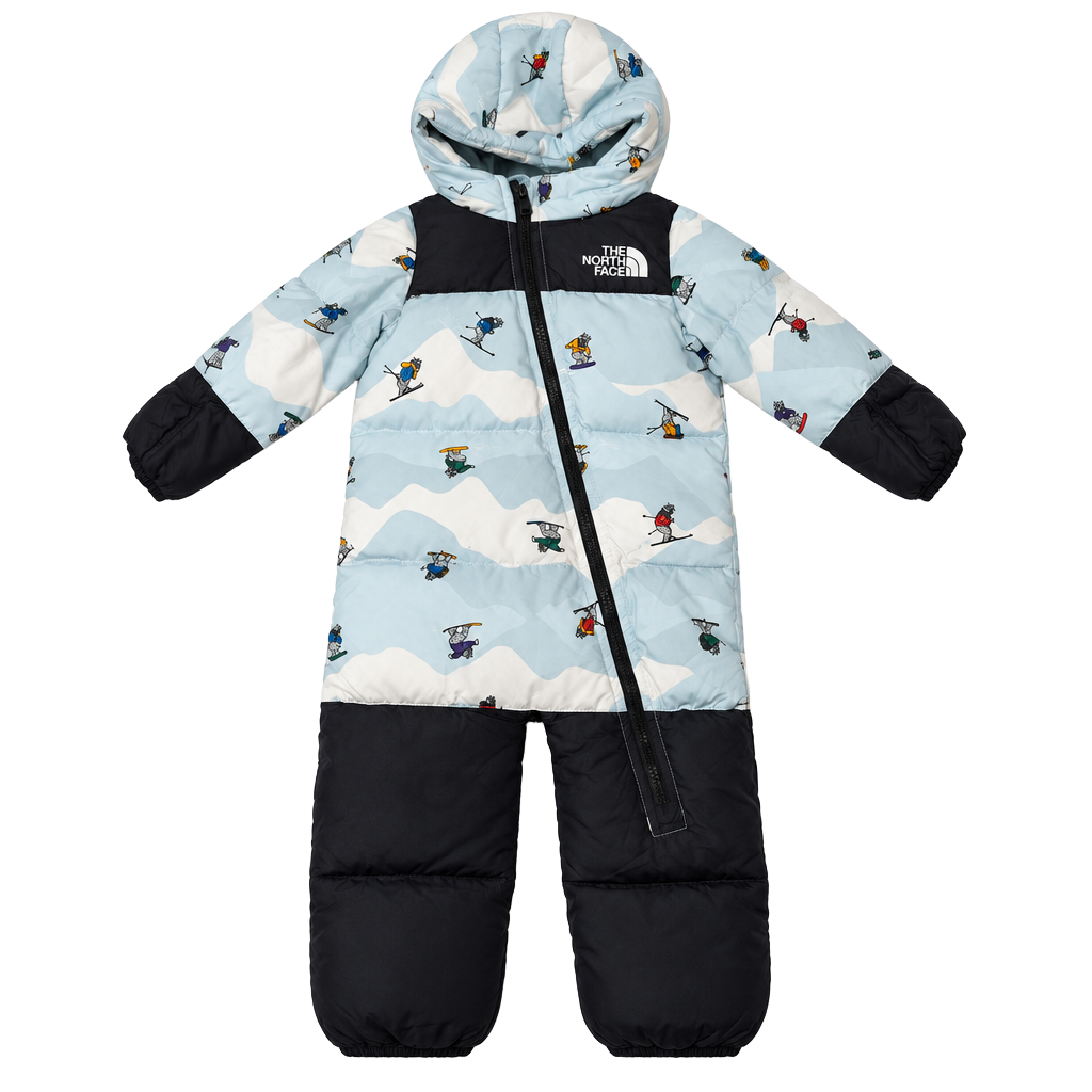 The North Face 1996 Retro Nuptse Graphic-Print Shell Bodysuit 18-24M Light Blue 1