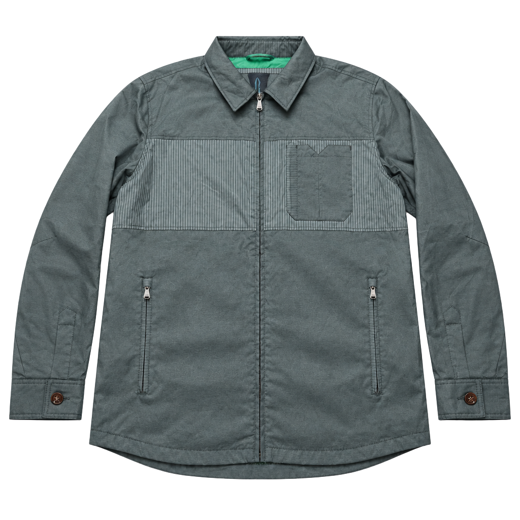 prAna Hardwin Shirt Jacket Size L Gray Quilted Lined Full Zip 1