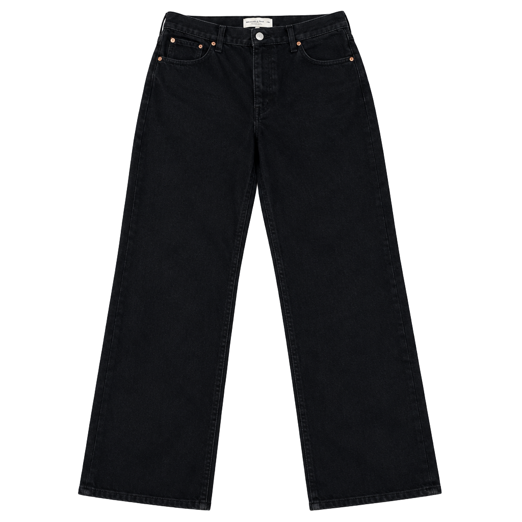 Abercrombie & Fitch Curve Love High Rise 90's Relaxed Size 28 Black Jeans 1