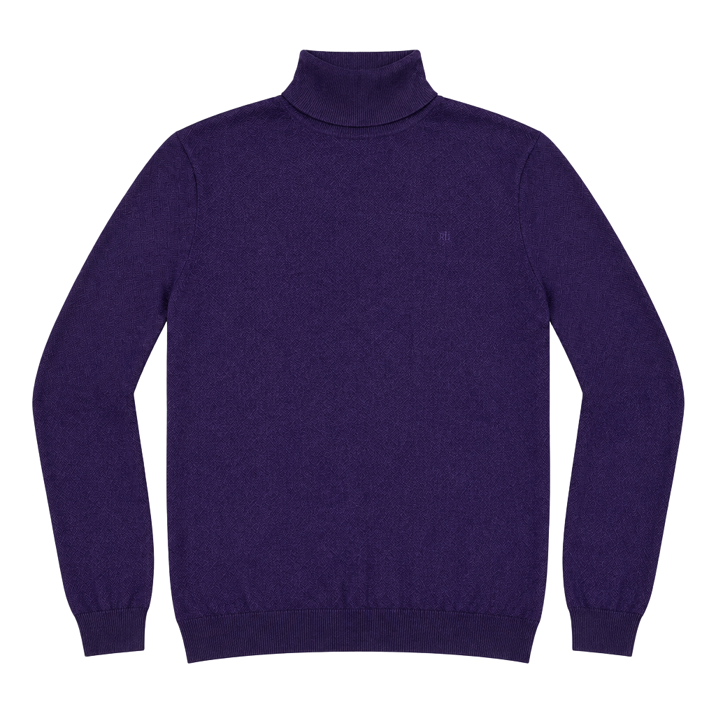 Lauren Ralph Lauren Turtleneck Sweater Size L Purple Silk Blend 1