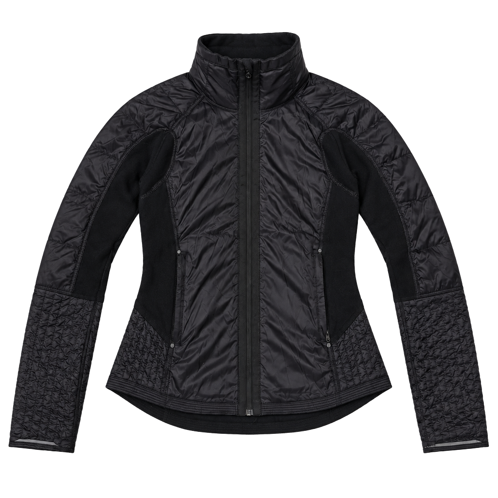 Lululemon Black Bundle Up Jacket Fleece Zip Jacket Size 8 Goose Down Filled 1