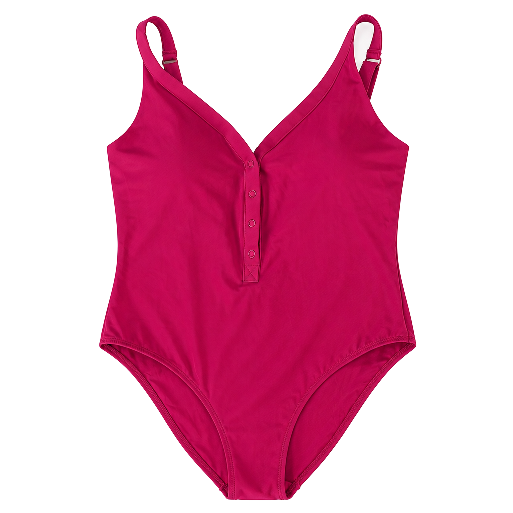 New Andie Swim Ipanema Long Torso One Piece Swimsuit Size L Granita Pink 1