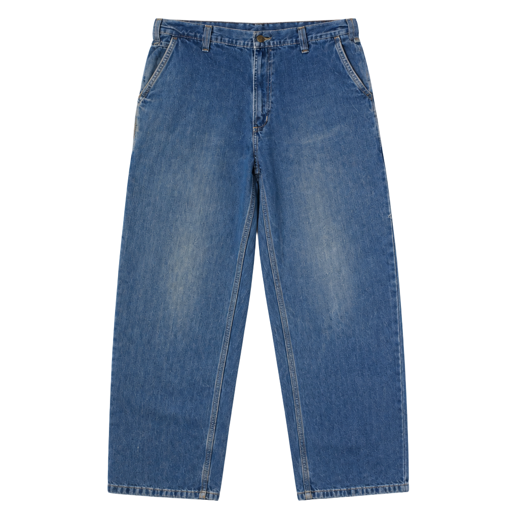 Carhartt Dungaree Fit Carpenter Jeans Medium Wash Denim Size 36x32 1