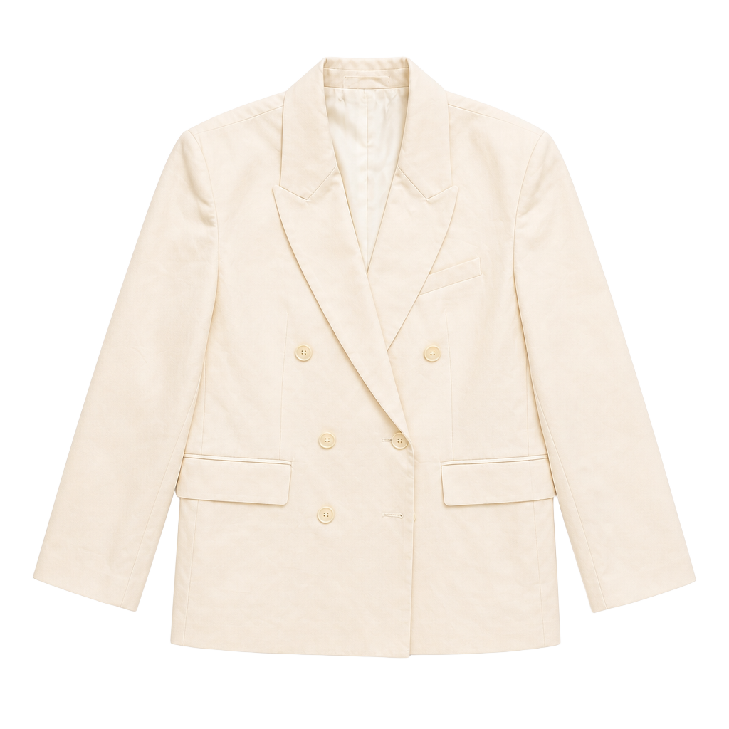 KBB by Kahlana Double Breasted Blazer Size L Cream 1