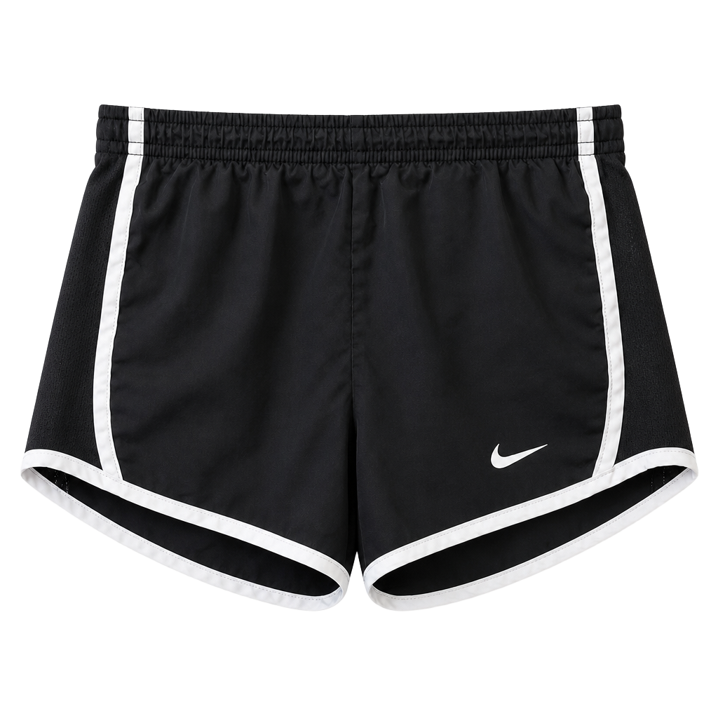 Nike Girls Dri-Fit Tempo Running Shorts Black and White 1