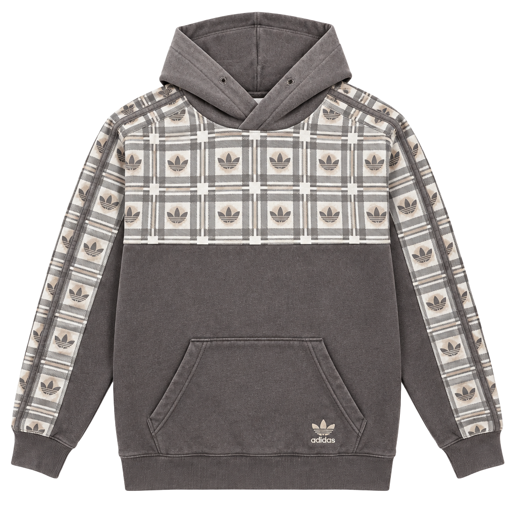 Adidas Originals Random Trefoil Hoodie Brown Plaid 1