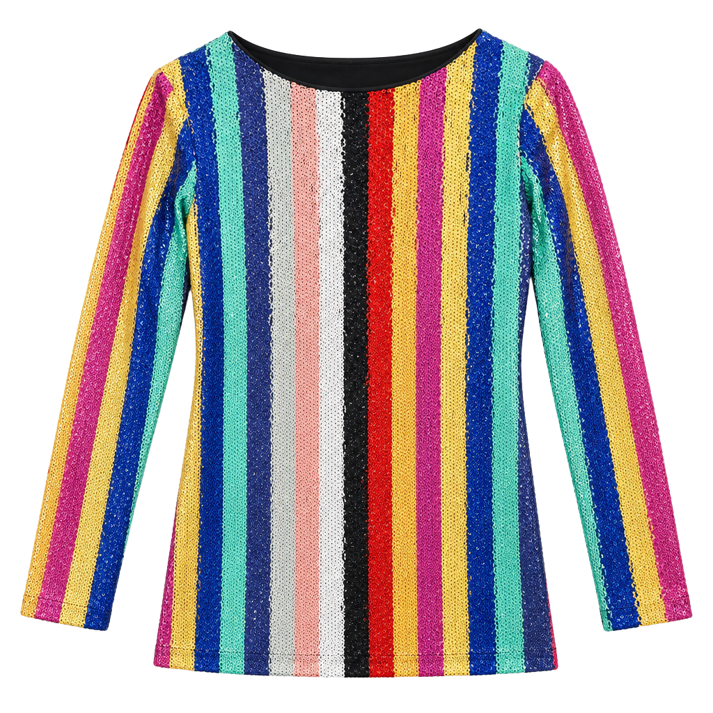 Mestiza New York Sequin Dress Size 2 Rainbow Striped Mini Shift Cocktail 1