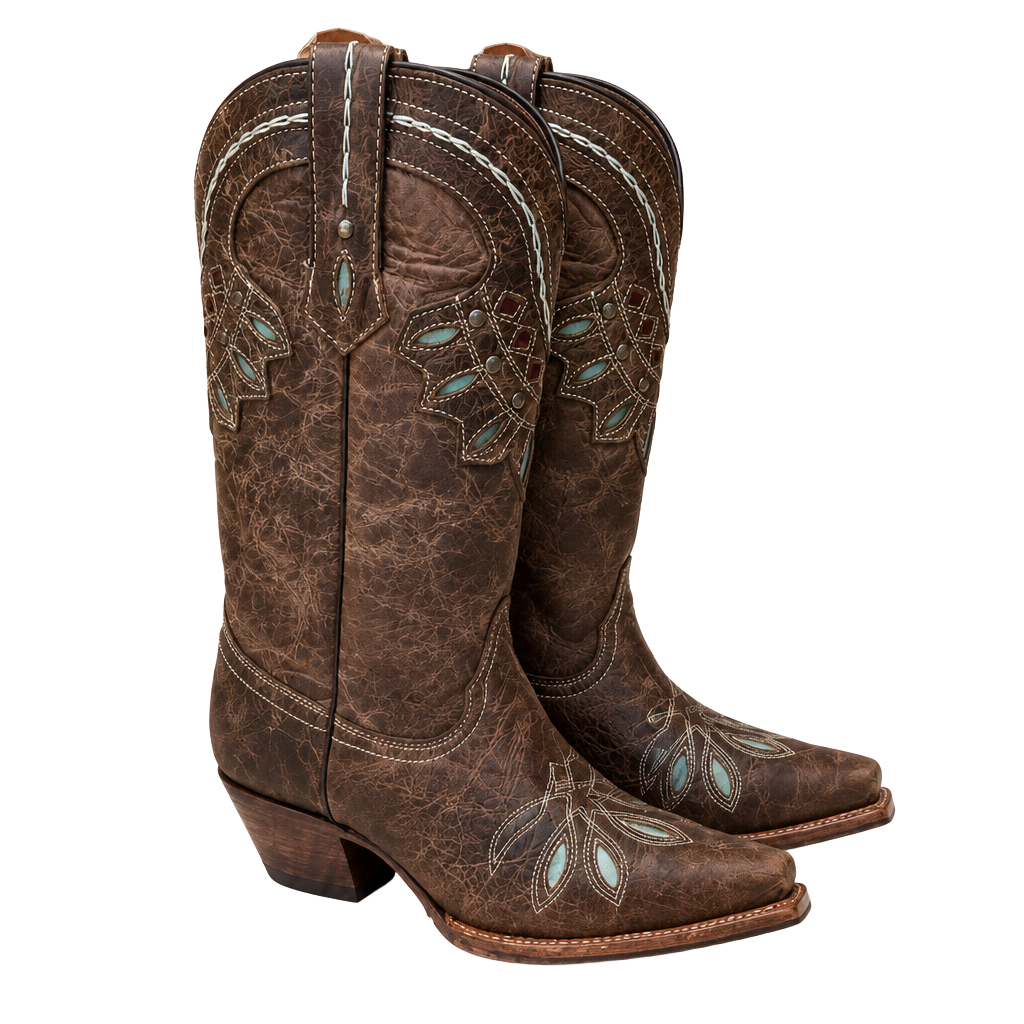 Tony Lama VF-6015 Cowboy Boots Size 8 B Brown Leather 1