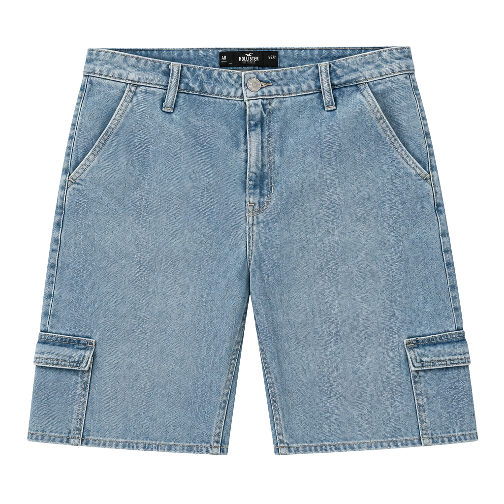 Hollister Ultra High-Rise Dad Jean Size 4R Light Wash Cargo Denim Pants 1
