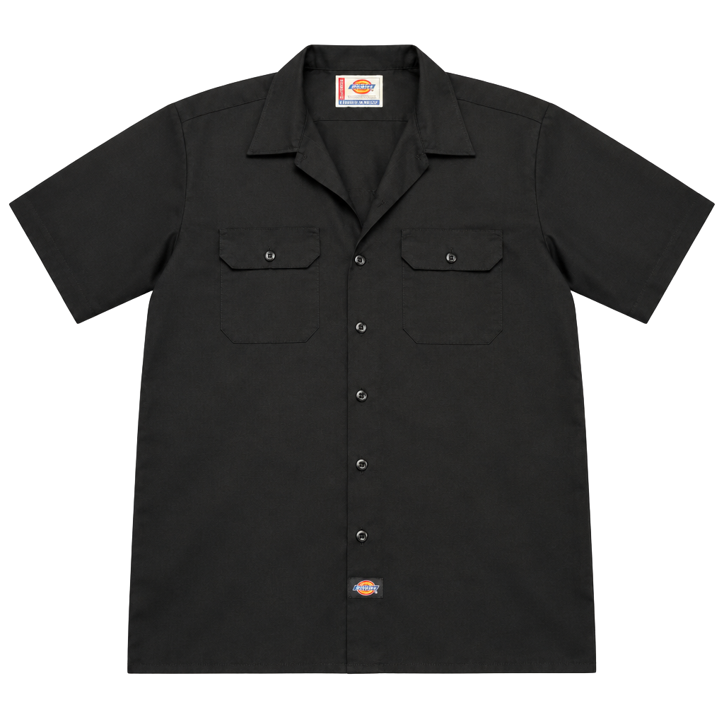 Dickies Work Shirt Size XL Black Short Sleeve Button-Down 1