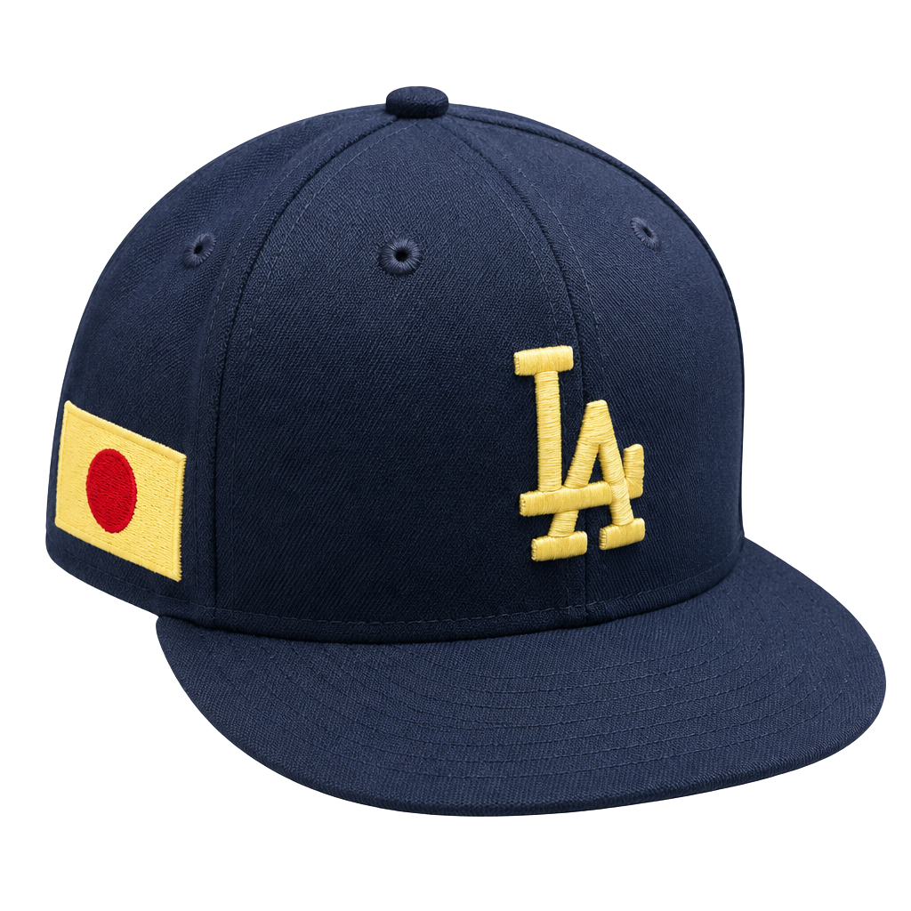 New Era Los Angeles Dodgers Hat Navy Japan Flag Patch 1