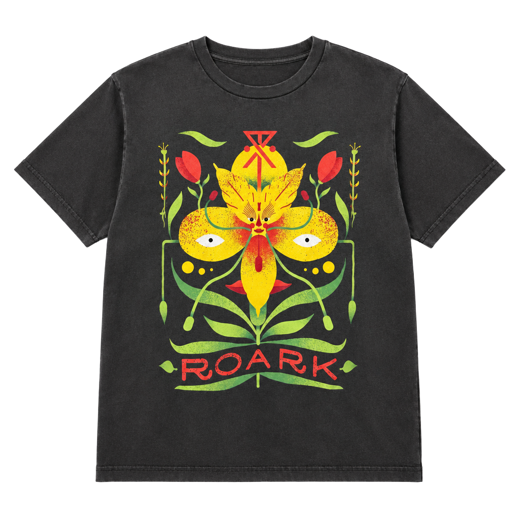 Roark Tomas Wildflower Oversized Tee Size M Black 1